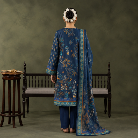 REEF | Navy Blue Multicolor Floral 3-Piece Unstitched Collection