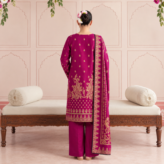 REEF | Magenta & Golden Floral 3-Piece Unstitched Collection