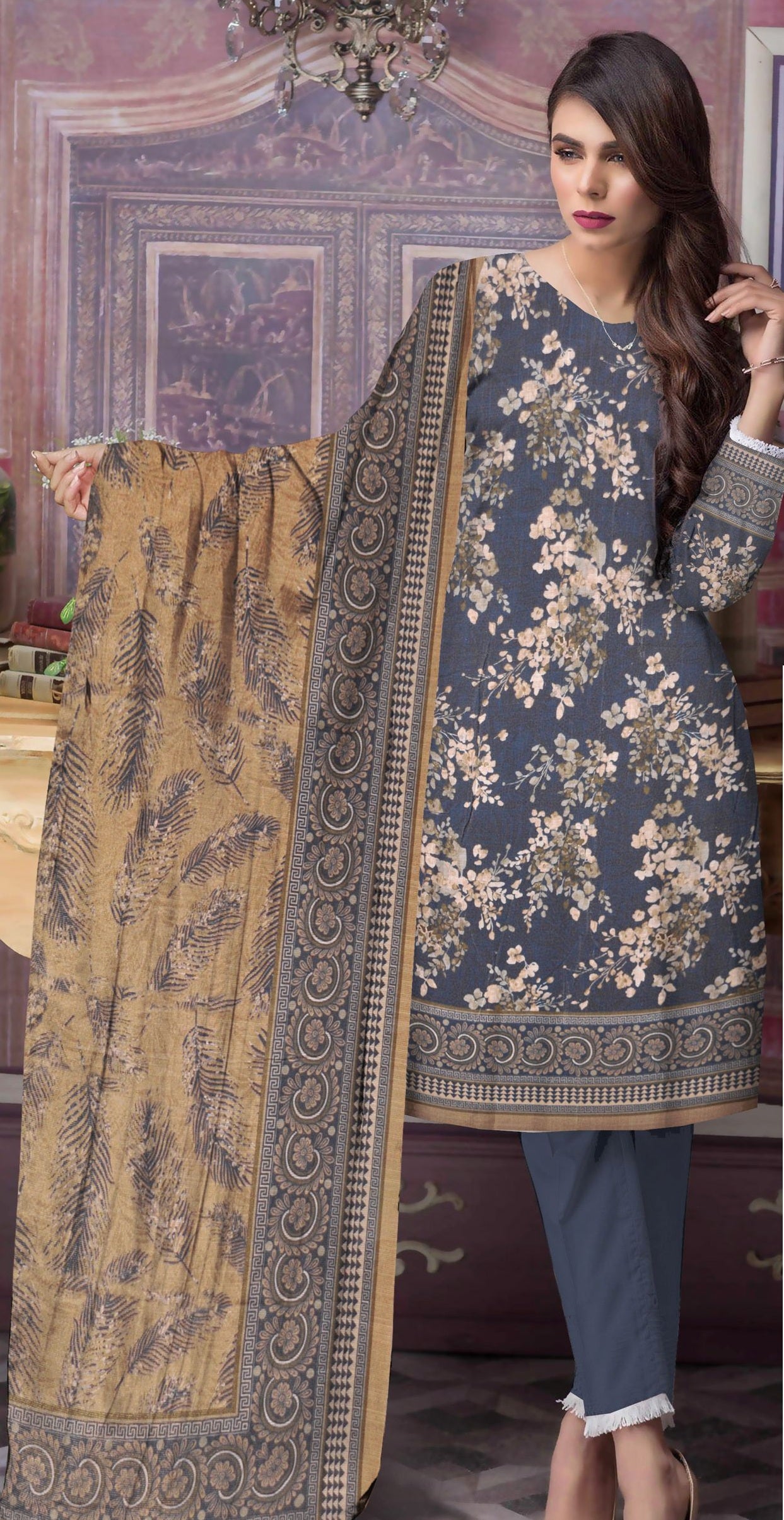 Khd-013- Khadar Suit | 3 Piece