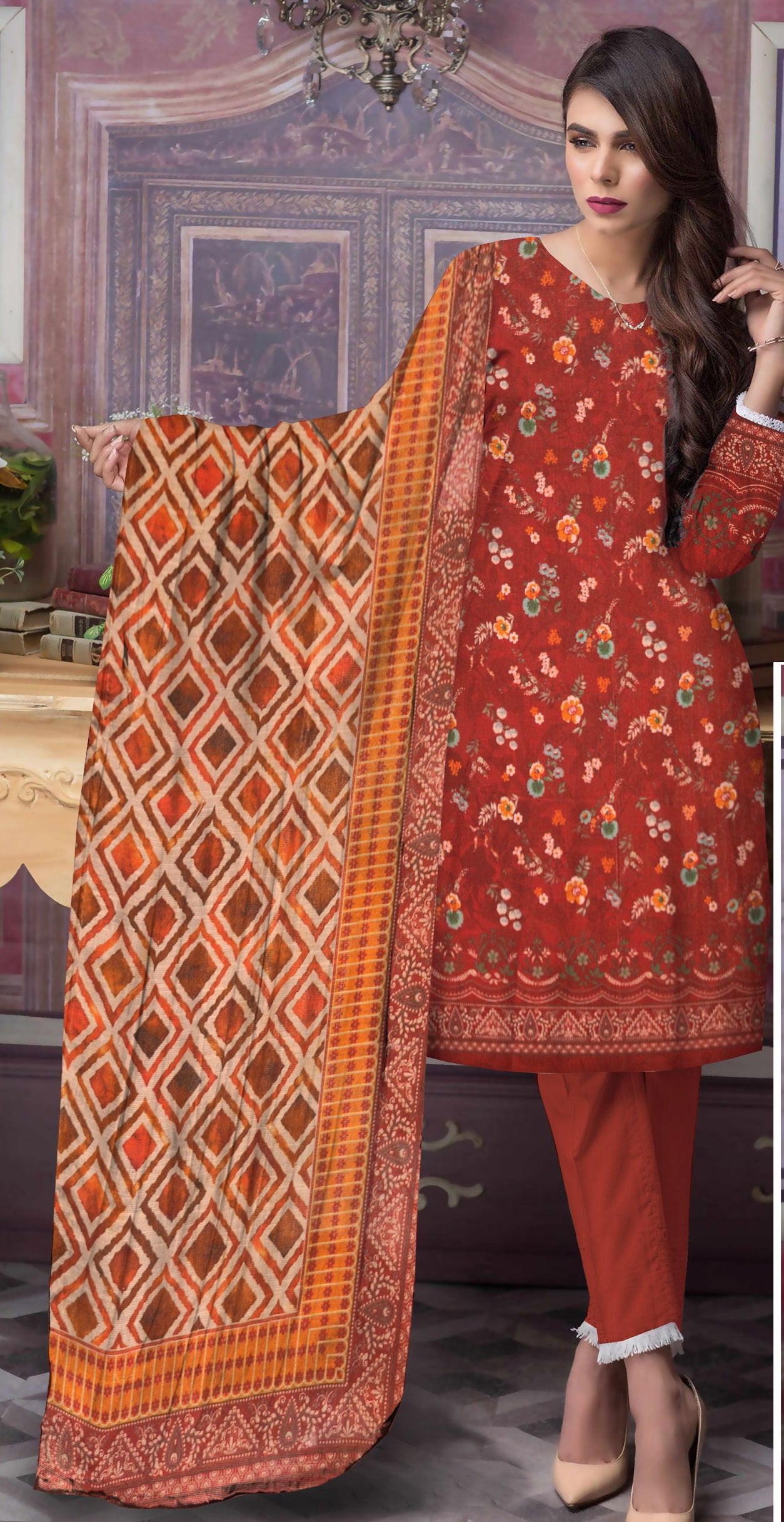 Khd-012- Khadar Suit | 3 Piece
