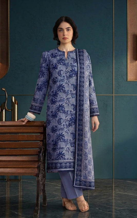 SIRAT | Blue & Navy Floral 3-Piece Unstitched Lawn Collection