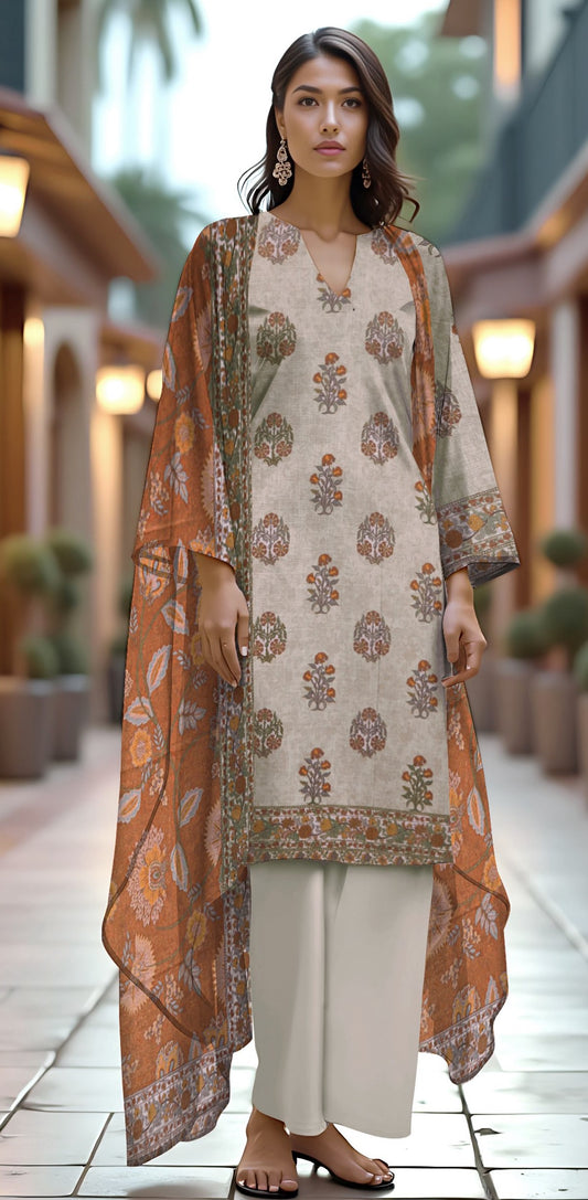Khd-002 -Premium Khaddar Suit | 3 Piece