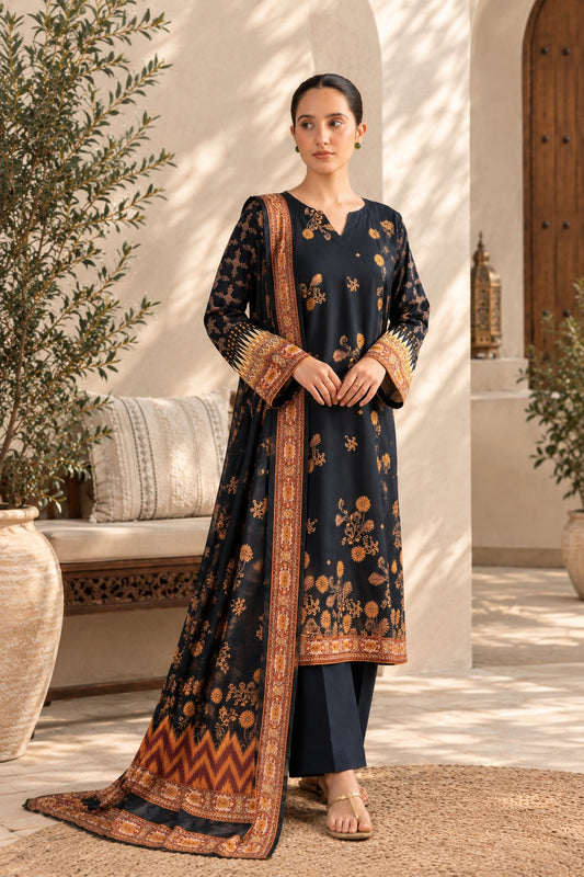 REEF | Navy Gold Floral 3-Piece Unstitched
