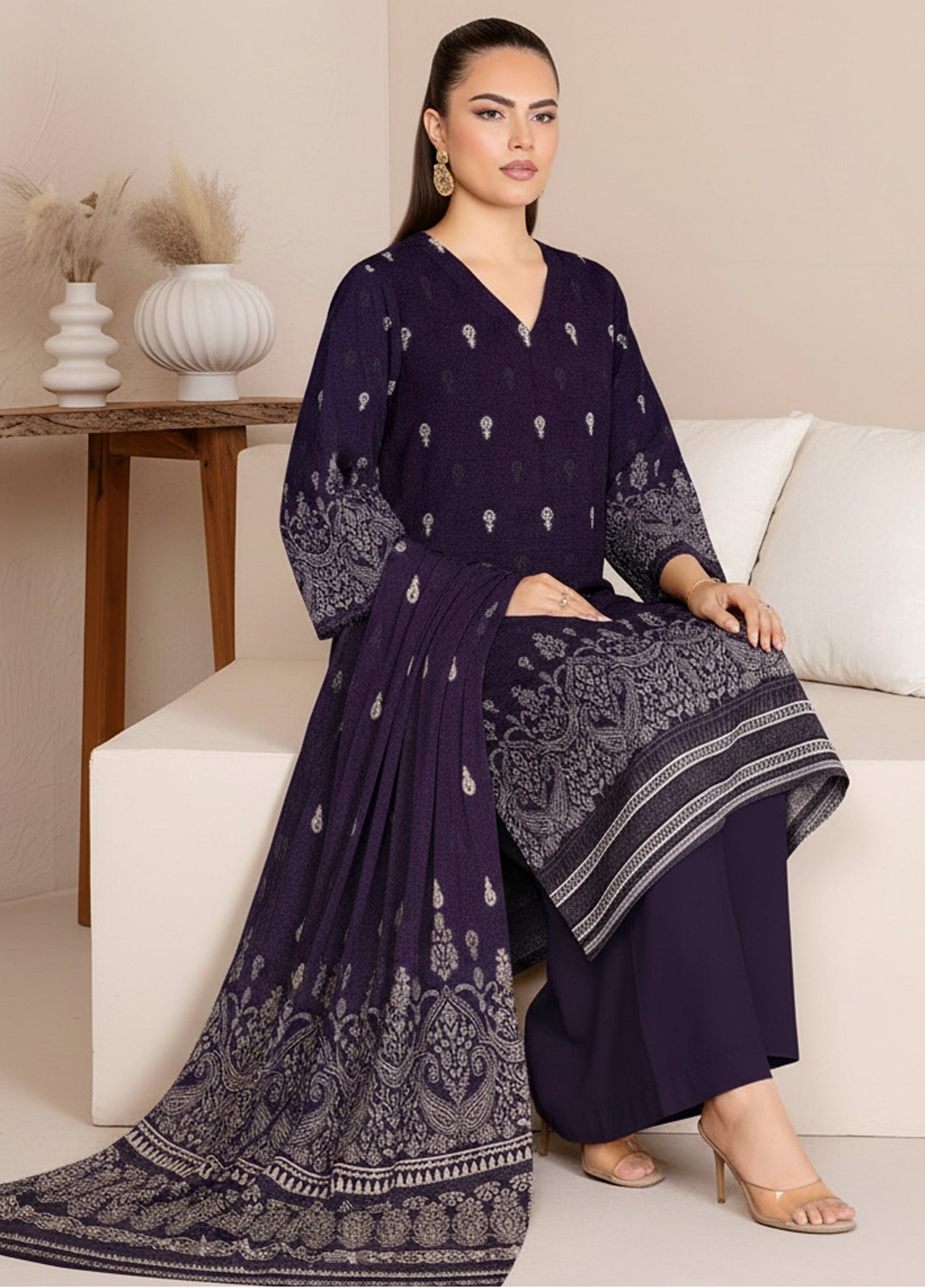 Posh Rang Lawn Banadora - 2 Piece