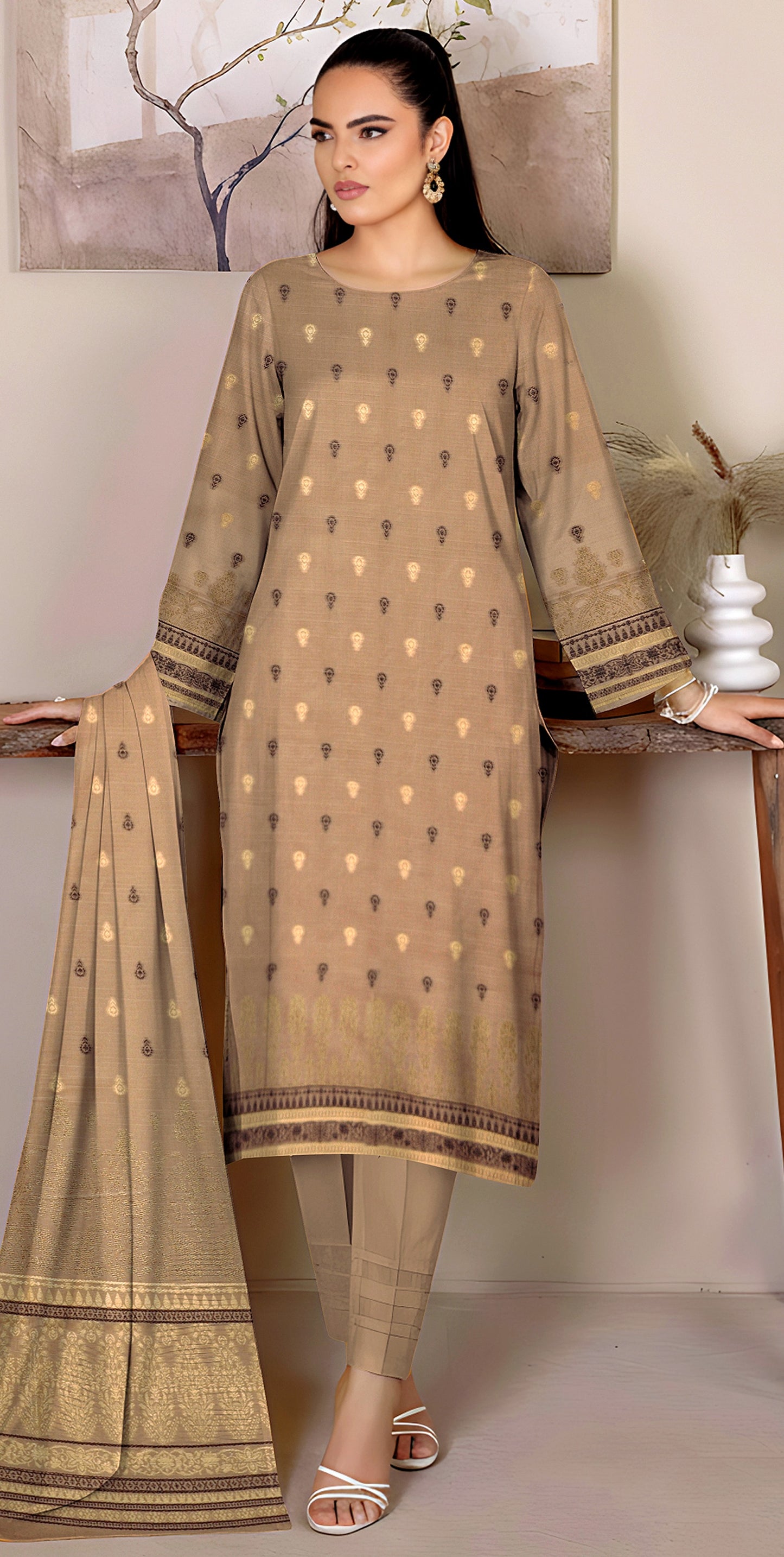 Lwn-007 - Lawn  Baanadora  | 3 Piece suits
