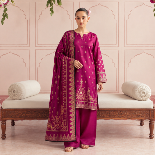 REEF | Magenta & Golden Floral 3-Piece Unstitched Collection