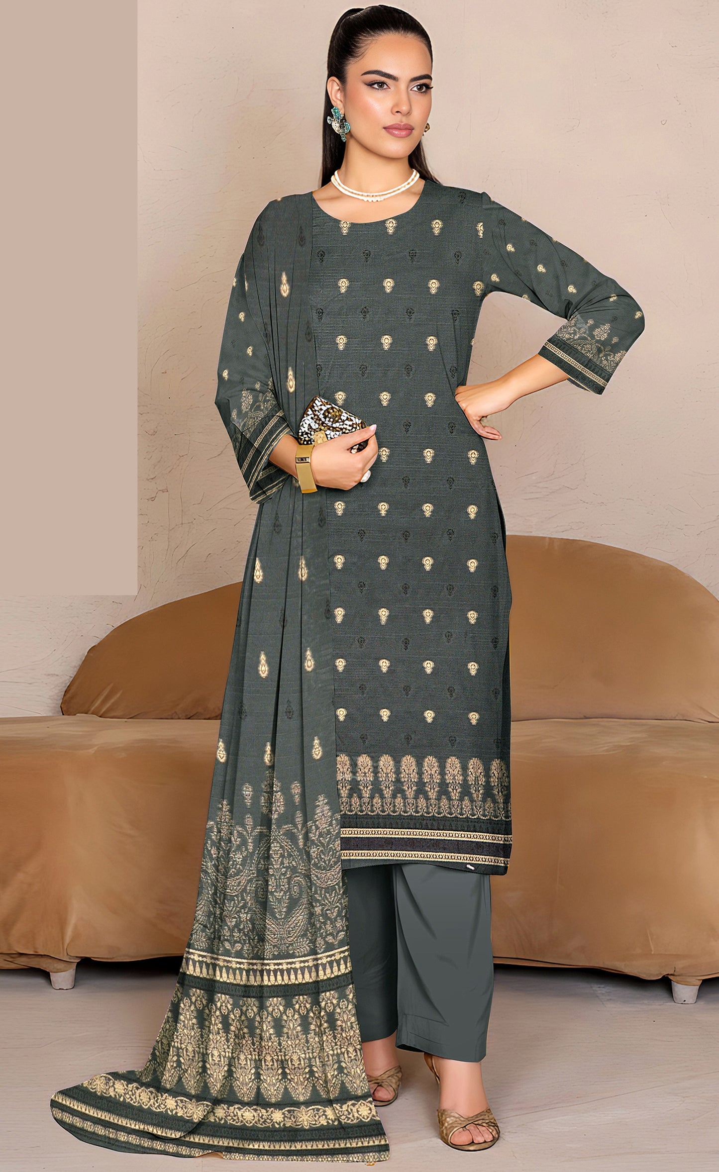 Lwn-006 - Lawn  Baanadora  | 3 Piece suits