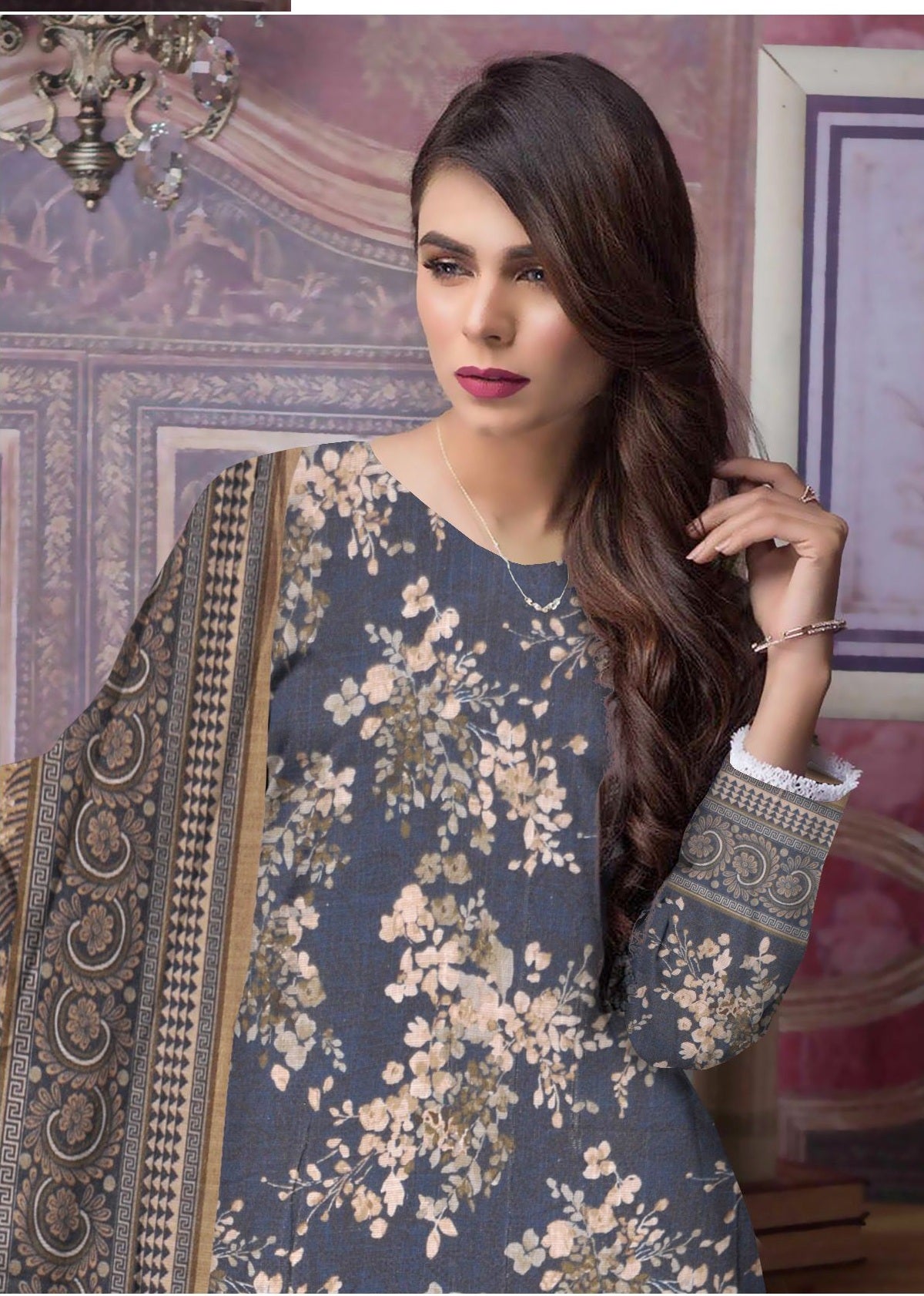 Khd-013- Khadar Suit | 3 Piece