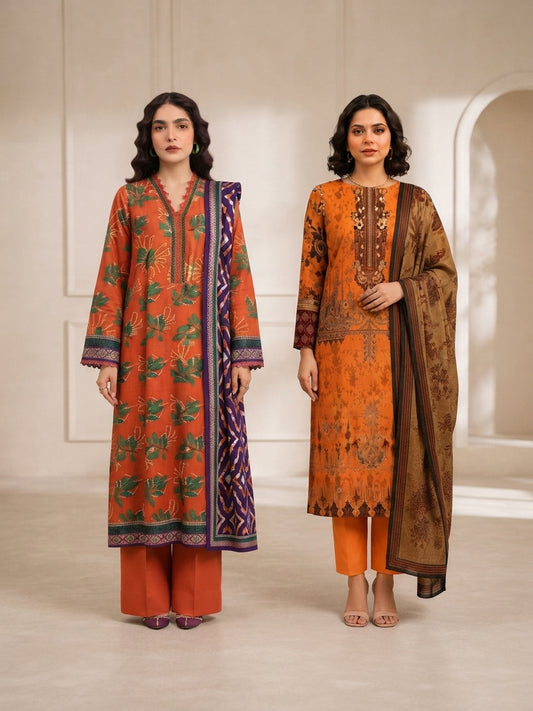 SIRAT & NAQSH | Premium 2-Suit Unstitched Deal