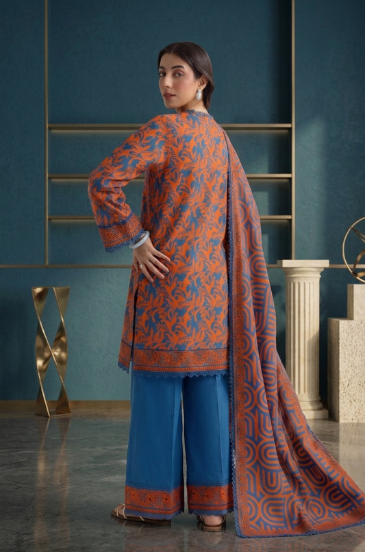 SIRAT | Royal Blue & Orange Floral 3-Piece Unstitched Collection