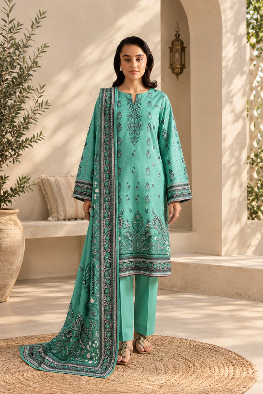 REEF | Turquoise Paisley 3-Piece Unstitched