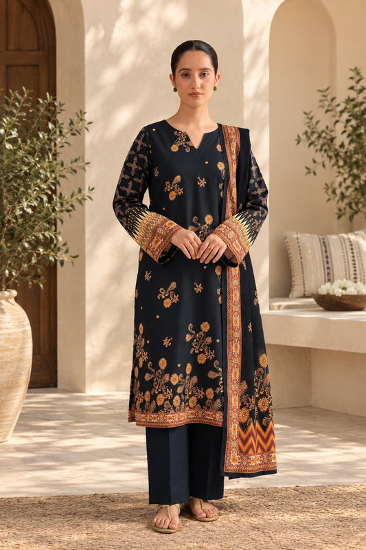 REEF | Navy Gold Floral 3-Piece Unstitched