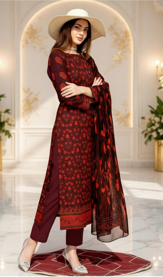 Hoor by HarbonStone | 3-Piece Premium Printed Lawn - Unstitched